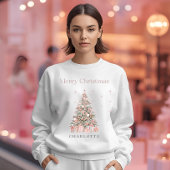 Modern Blush Christmas Tree – Personalized Holiday Sweatshirt
