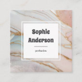 Modern Blush & Cream Marble Square Business Card Quadratische Visitenkarte (Vorderseite)