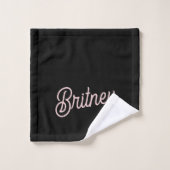 Modern Blush Dusty Pink Monogram und Name Badhandtuch Set (Waschlappen)