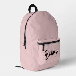Modern Blush Dusty Pink Monogram und Name Bedruckter Rucksack