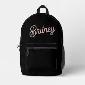 Modern Blush Dusty Pink Monogram und Name Bedruckter Rucksack (Vorderseite)