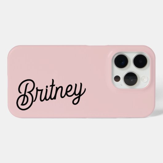 Modern Blush Dusty Pink Monogram und Name Case-Mate iPhone Hülle (Rückseite (Horizontal))