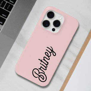 Modern Blush Dusty Pink Monogram und Name Case-Mate iPhone Hülle