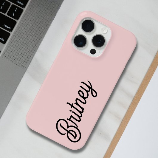 Modern Blush Dusty Pink Monogram und Name Case-Mate iPhone Hülle