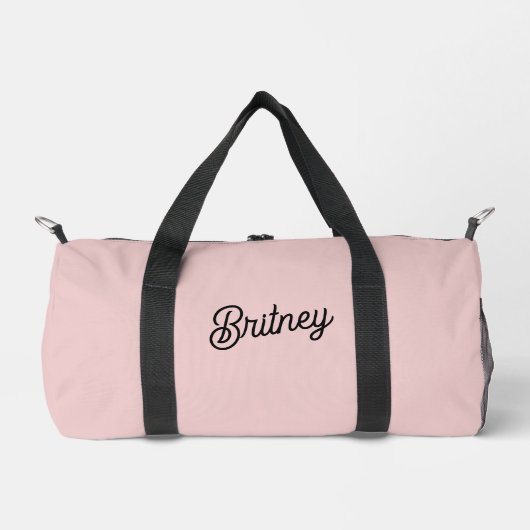 Modern Blush Dusty Pink Monogram und Name Duffle Bag (Vorderseite)