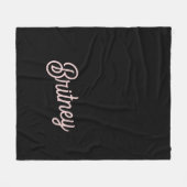 Modern Blush Dusty Pink Monogram und Name Fleecedecke (Vorderseite (Horizontal))