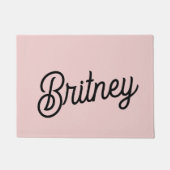 Modern Blush Dusty Pink Monogram und Name Fußmatte (Vorderseite)