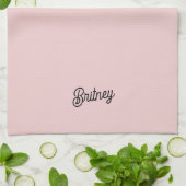 Modern Blush Dusty Pink Monogram und Name Geschirrtuch (Gefaltet)