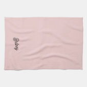 Modern Blush Dusty Pink Monogram und Name Geschirrtuch (Horizontal)