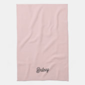 Modern Blush Dusty Pink Monogram und Name Geschirrtuch (Vertikal)