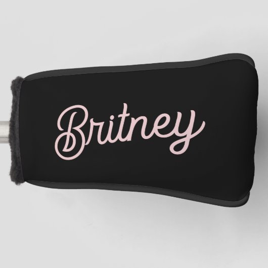 Modern Blush Dusty Pink Monogram und Name Golf Headcover (Vorderseite)