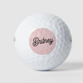 Modern Blush Dusty Pink Monogram und Name Golfball (Vorderseite)