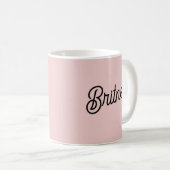 Modern Blush Dusty Pink Monogram und Name Kaffeetasse (VorderseiteRechts)