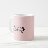 Modern Blush Dusty Pink Monogram und Name Kaffeetasse (Vorderseite Links)
