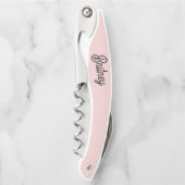 Modern Blush Dusty Pink Monogram und Name Kellnermesser (Vorderseite)