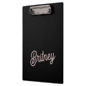Modern Blush Dusty Pink Monogram und Name Klemmbrett (Links)