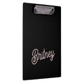 Modern Blush Dusty Pink Monogram und Name Klemmbrett (Rechts)