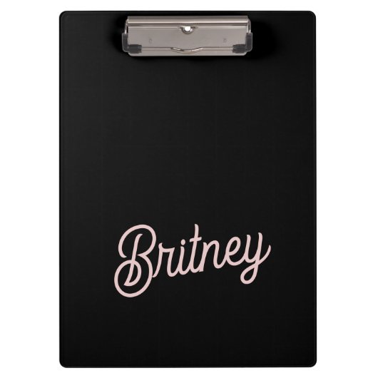 Modern Blush Dusty Pink Monogram und Name Klemmbrett (Vorderseite)