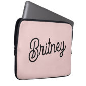Modern Blush Dusty Pink Monogram und Name Laptopschutzhülle (Vorne Rechts)