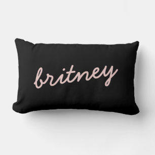 Modern Blush Dusty Pink Monogram und Name Lendenkissen