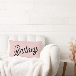 Modern Blush Dusty Pink Monogram und Name Lendenkissen