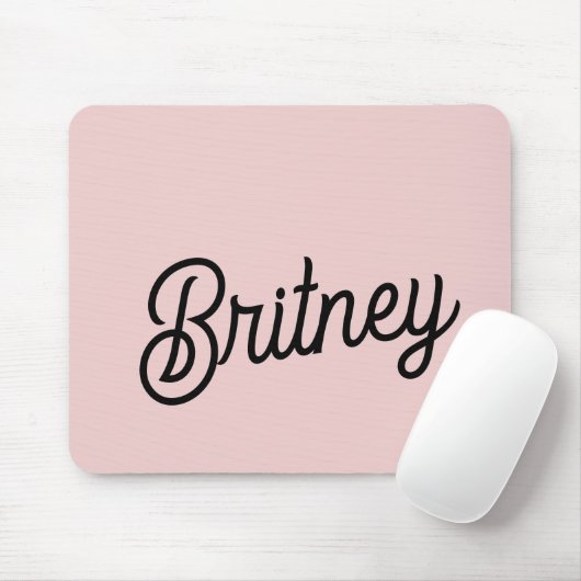 Modern Blush Dusty Pink Monogram und Name Mousepad (Mit Mouse)