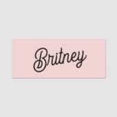 Modern Blush Dusty Pink Monogram und Name Namensschild (Vorderseite)