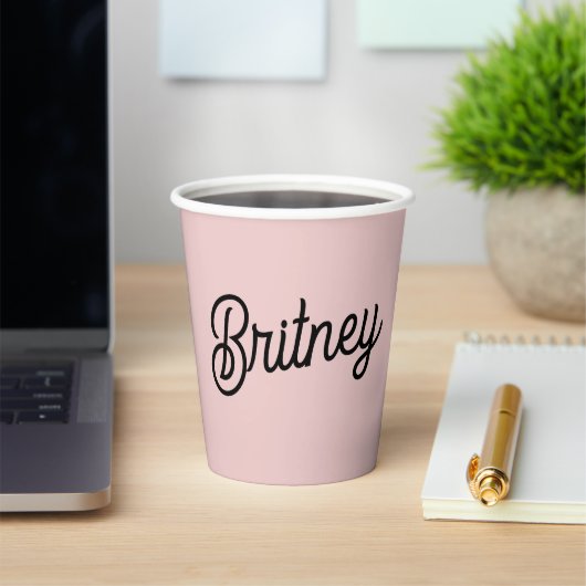 Modern Blush Dusty Pink Monogram und Name Pappbecher (InSitu)