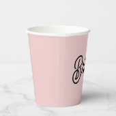 Modern Blush Dusty Pink Monogram und Name Pappbecher (Rechts)