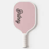 Modern Blush Dusty Pink Monogram und Name Pickleball Schläger (Vorderseite)