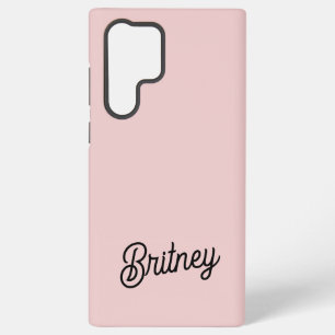Modern Blush Dusty Pink Monogram und Name Samsung Galaxy Hülle