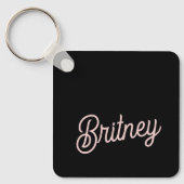 Modern Blush Dusty Pink Monogram und Name Schlüsselanhänger (Vorderseite)