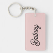 Modern Blush Dusty Pink Monogram und Name Schlüsselanhänger (Vorderseite)