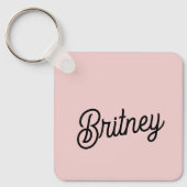 Modern Blush Dusty Pink Monogram und Name Schlüsselanhänger (Vorderseite)