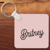 Modern Blush Dusty Pink Monogram und Name Schlüsselanhänger (Vorderseite)