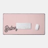 Modern Blush Dusty Pink Monogram und Name Schreibtischunterlage (Tastatur & Maus)