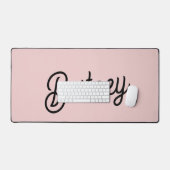 Modern Blush Dusty Pink Monogram und Name Schreibtischunterlage (Tastatur & Maus)