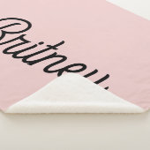Modern Blush Dusty Pink Monogram und Name Sherpadecke (3/4)
