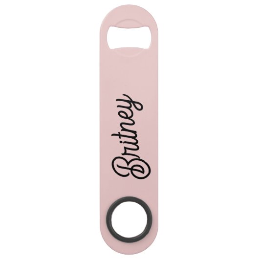 Modern Blush Dusty Pink Monogram und Name Speed Flaschenöffner (Vorderseite)