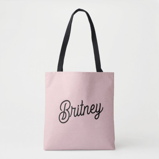Modern Blush Dusty Pink Monogram und Name Tasche (Vorderseite)