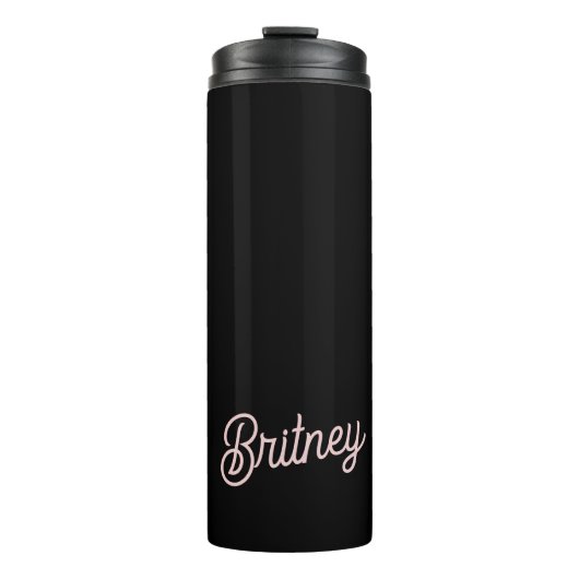 Modern Blush Dusty Pink Monogram und Name Thermosbecher (Vorderseite)