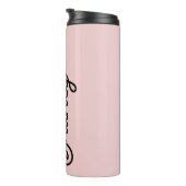 Modern Blush Dusty Pink Monogram und Name Thermosbecher (Nach rechts gedreht)