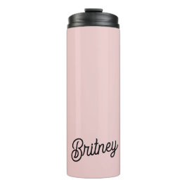 Modern Blush Dusty Pink Monogram und Name Thermosbecher