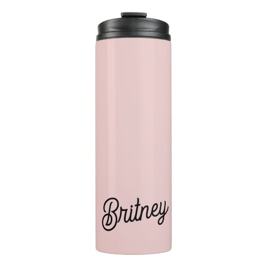 Modern Blush Dusty Pink Monogram und Name Thermosbecher (Vorderseite)
