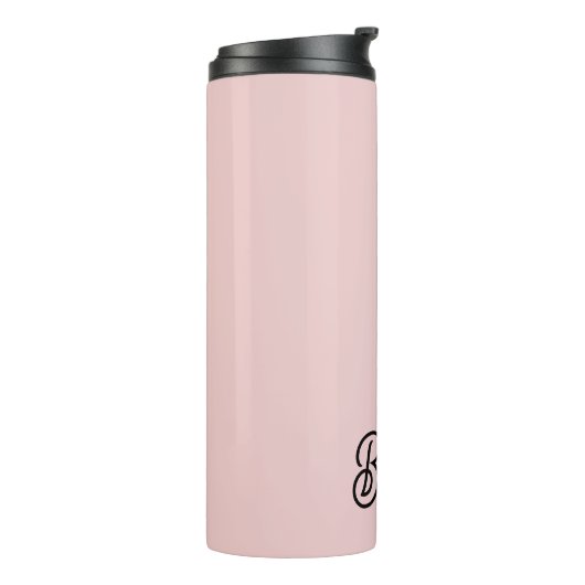 Modern Blush Dusty Pink Monogram und Name Thermosbecher (Nach links gedreht)