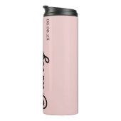 Modern Blush Dusty Pink Monogram und Name Thermosbecher (Nach rechts gedreht)