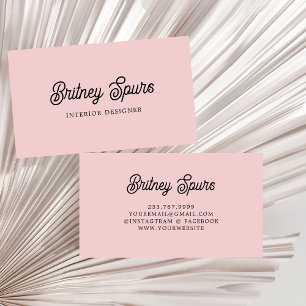 Modern Blush Dusty Pink Monogram und Name Visitenkarte