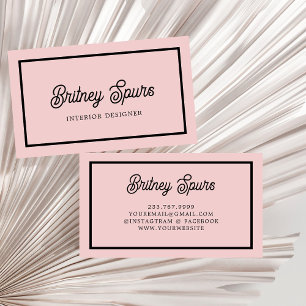 Modern Blush Dusty Pink Monogram und Name Visitenkarte