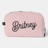 Modern Blush Dusty Pink Monogram und Name Waschbeutel (Vorderseite)