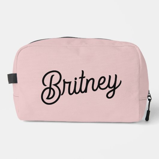 Modern Blush Dusty Pink Monogram und Name Waschbeutel (Vorderseite)